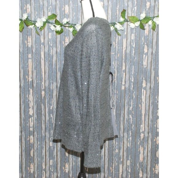 Time And Tru Ladies XL 16 18 Gray Sequin Sweater Adorable Detailed Back Winter P - Picture 4 of 9